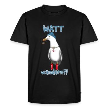 Watt en randonnée? Seagull Captain Sea - T-shirt Premium bio Homme - noir - Devant - Nico (187cm)