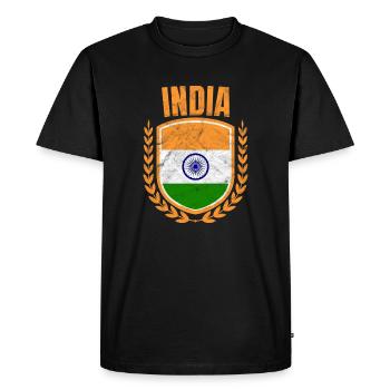 Inde - T-shirt Premium bio Homme - noir - Devant - Nico (187cm)