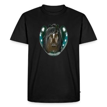 cheval - T-shirt Premium bio Homme - noir - Devant - Nico (187cm)