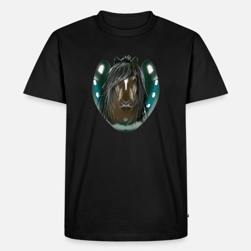 Pferd - Männer Premium Bio T-Shirt - Schwarz
