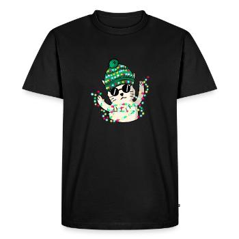 Noël - Joyeux Catmas ! - T-shirt Premium bio Homme - noir - Devant - Nico (187cm)