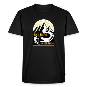 Ski time is my time skier - Men's Premium Organic T-Shirt - black - Front - Nico (187cm)