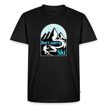 Don't worry ski - Men's Premium Organic T-Shirt - black - Front - Nico (187cm)
