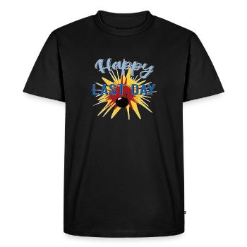 Happy last day with bomb - Men's Premium Organic T-Shirt - black - Front - Nico (187cm)