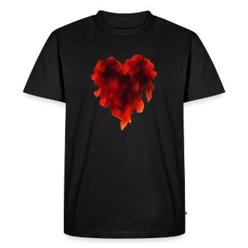 Forme de coeur flammé chaud - T-shirt Premium bio Homme - noir - Devant - Nico (187cm)