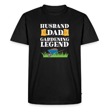 Husband dad gardening legend funny gift gardener - T-shirt Premium bio Homme - noir - Devant - Nico (187cm)