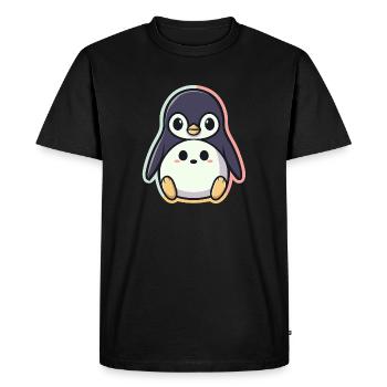 Pingouin kawaii - T-shirt Premium bio Homme - noir - Devant - Nico (187cm)