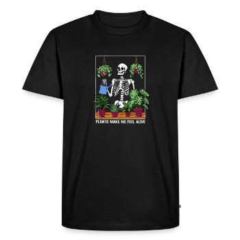 Feel Alive - Men's Premium Organic T-Shirt - black - Front - Nico (187cm)