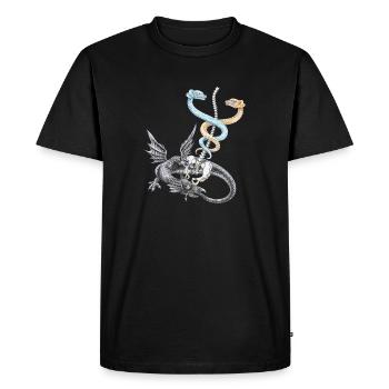 Le caducée d'Hermès - T-shirt Premium bio Homme - noir - Devant - Nico (187cm)