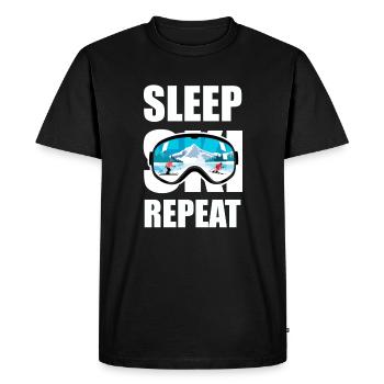 Sleep Ski Repeat - T-shirt Premium bio Homme - noir - Devant - Nico (187cm)