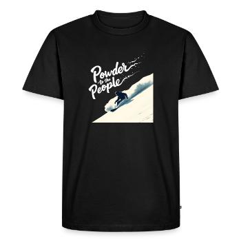 Powder to the People – Snowboard & Powder - T-shirt Premium bio Homme - noir - Devant - Nico (187cm)
