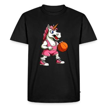 Unicorns Basketball - Men's Premium Organic T-Shirt - black - Front - Nico (187cm)