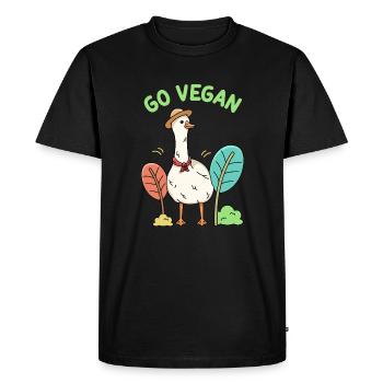 Goose design for proud vegans - Men's Premium Organic T-Shirt - black - Front - Nico (187cm)