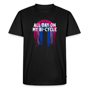 All Day on My Bi-Cycle Bisexual LGBTQ Bi Pride - Men's Premium Organic T-Shirt - black - Front - Nico (187cm)
