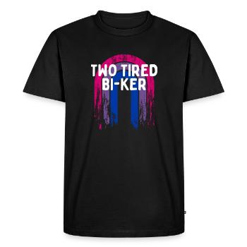 Deux Bi-ker Bisexuel Bisexuel LGBTQ Bi Pride LGBT Jeu de mots - T-shirt Premium bio Homme - noir - Devant - Nico (187cm)