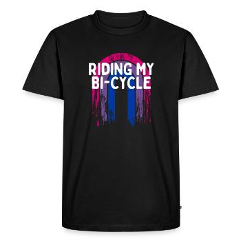 Riding My Bi-Cycle Bisexual LGBTQ Bi Pride LGBT - Men's Premium Organic T-Shirt - black - Front - Nico (187cm)