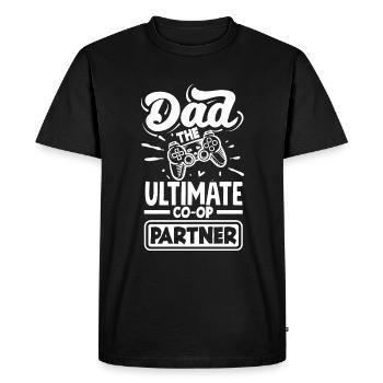 Papa Le partenaire coop ultime Fête des pères Gamer - T-shirt Premium bio Homme - noir - Devant - Nico (187cm)