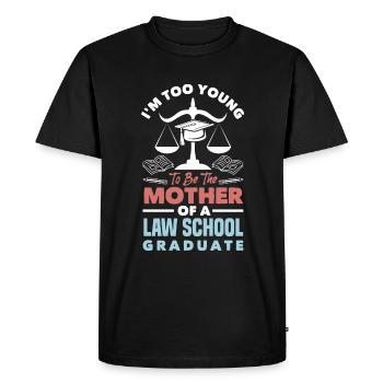 Trop jeune pour être mère d’une faculté de droit - T-shirt Premium bio Homme - noir - Devant - Nico (187cm)