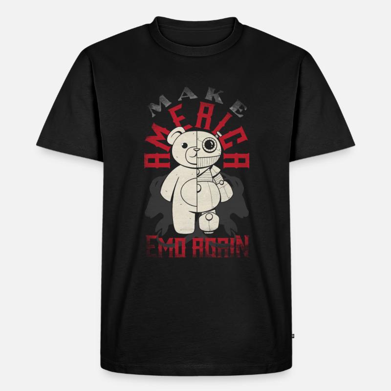 Emoticon Make America Emo Again Emocore Aesthetic - Männer Premium Bio T-Shirt - Schwarz