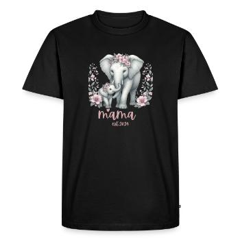 Mama 2024 Célébration de la couronne florale d’éléphant - T-shirt Premium bio Homme - noir - Devant - Nico (187cm)
