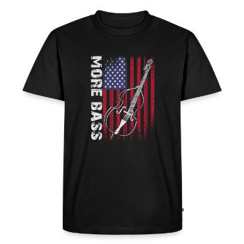 More bass - no treble - double bass for bass players - Men's Premium Organic T-Shirt - black - Front - Nico (187cm)
