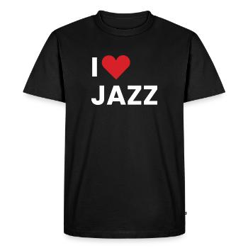 I Love Jazz Logo Signe - T-shirt Premium bio Homme - noir - Devant - Nico (187cm)