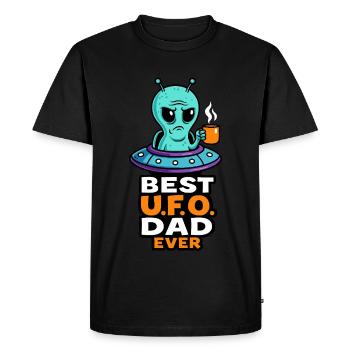 Best UFO Dad Ever Alien Design - Men's Premium Organic T-Shirt - black - Front - Nico (187cm)