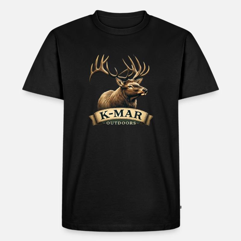 KMAR ELK 2 - Männer Premium Bio T-Shirt - Schwarz