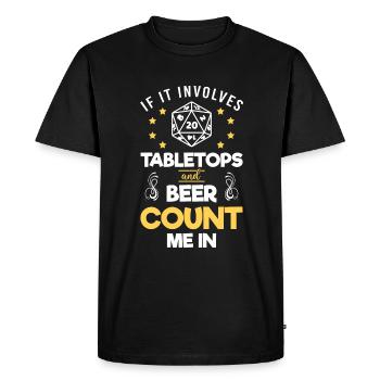 Joueur de jeu de table Rpg - T-shirt Premium bio Homme - noir - Devant - Nico (187cm)