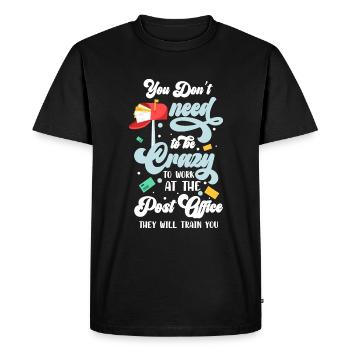 Lettres de facteur Transporteur de colis - T-shirt Premium bio Homme - noir - Devant - Nico (187cm)
