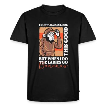 Costumes d’animaux singes enfants - T-shirt Premium bio Homme - noir - Devant - Nico (187cm)