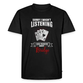 Card Game Win Double Head Heart - Men's Premium Organic T-Shirt - black - Front - Nico (187cm)