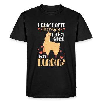 Lama Ferme Animal Doux - T-shirt Premium bio Homme - noir - Devant - Nico (187cm)