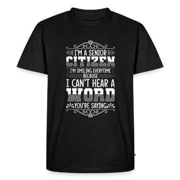 Pension, pensioner, grandfather, work - Men's Premium Organic T-Shirt - black - Front - Nico (187cm)