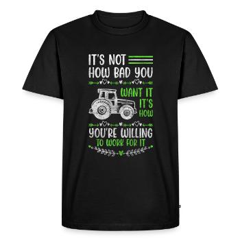 Agriculteur Agriculteur Tracteur Maraîcher - T-shirt Premium bio Homme - noir - Devant - Nico (187cm)