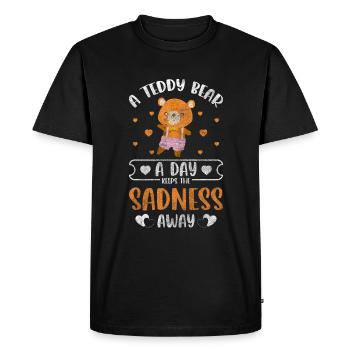 Teddy Children Childhood Family - Men's Premium Organic T-Shirt - black - Front - Nico (187cm)