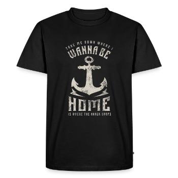 Emmène-moi où je veux être - ancre - T-shirt Premium bio Homme - noir - Devant - Nico (187cm)
