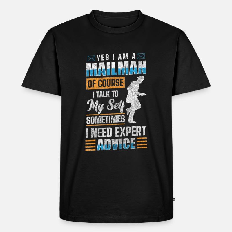 Postbote Briefe Beruf Briefbote - Männer Premium Bio T-Shirt - Schwarz