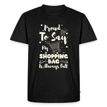 Shopping Shopaholik - T-shirt Premium bio Homme - noir - Devant - Nico (187cm)