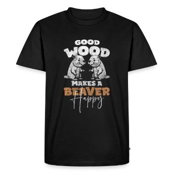 Rongeurs, constructeurs, troncs d’arbres, conservation de la nature - T-shirt Premium bio Homme - noir - Devant - Nico (187cm)