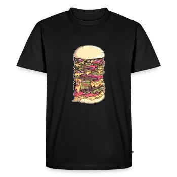 Monster Hamburger - Men's Premium Organic T-Shirt - black - Front - Nico (187cm)