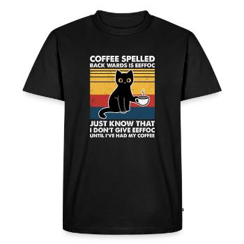 Drôle de café citation chat avec tasse de café amusant - T-shirt Premium bio Homme - noir - Devant - Nico (187cm)