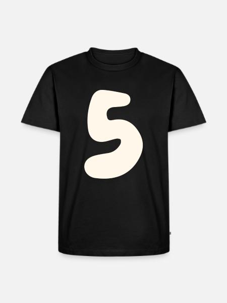 5 - Männer Premium Bio T-Shirt - Schwarz