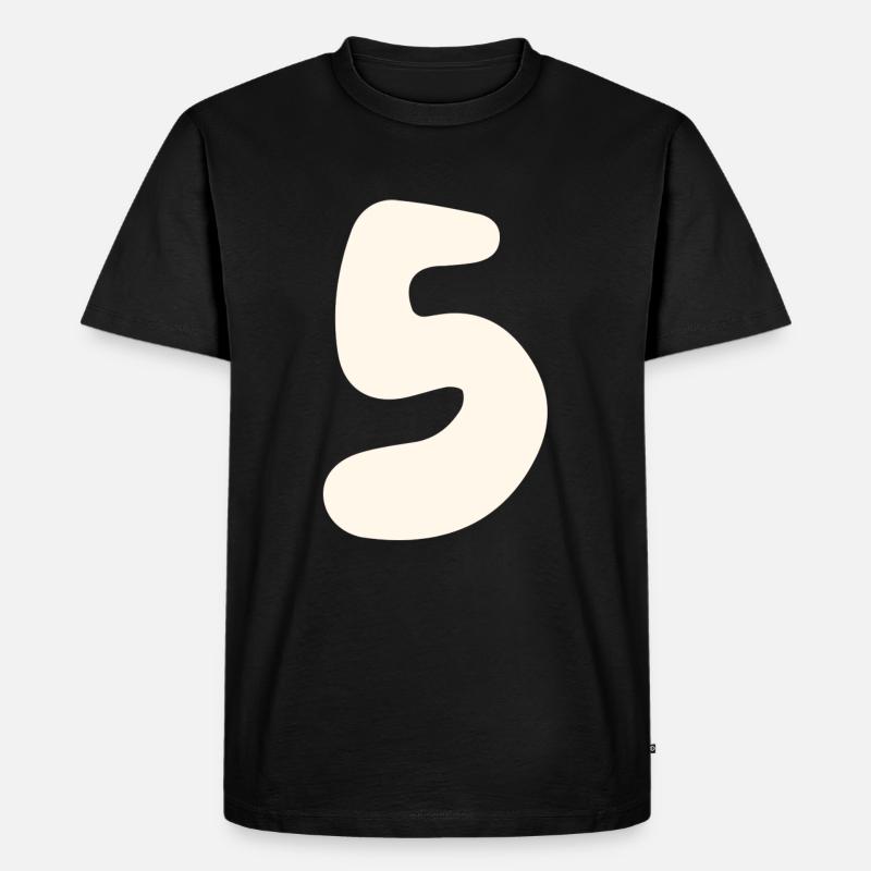 5 - Männer Premium Bio T-Shirt - Schwarz