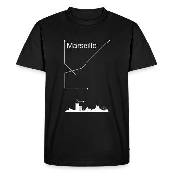 Marseille city - T-shirt Premium bio Homme - noir - Devant - Nico (187cm)