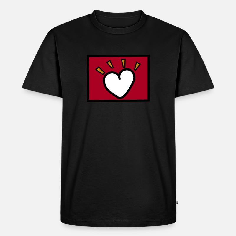 Lieben ist dringend - Männer Premium Bio T-Shirt - Schwarz