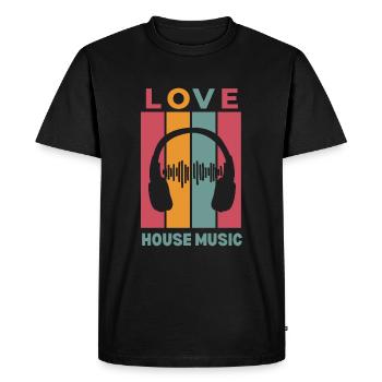 J' adore la musique House - T-shirt Premium bio Homme - noir - Devant - Nico (187cm)