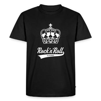 Rock 'n' Roll Is King - Men's Premium Organic T-Shirt - black - Front - Nico (187cm)