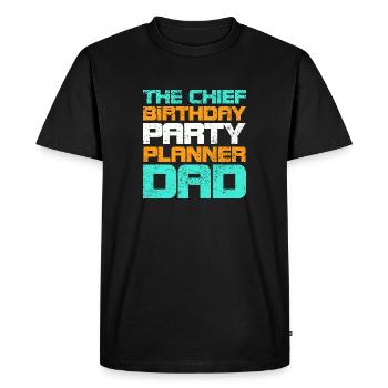 Le planificateur de fête d’anniversaire en chef papa - T-shirt Premium bio Homme - noir - Devant - Nico (187cm)