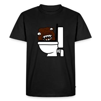 toilettes toilettes merde merde wc dangereux baz - T-shirt Premium bio Homme - noir - Devant - Nico (187cm)